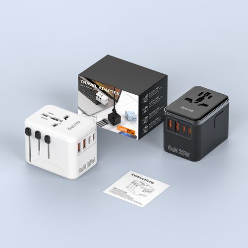 GaN 25W Universal Travel Adapter | 4 Ports, 180+ Countries 🌍
