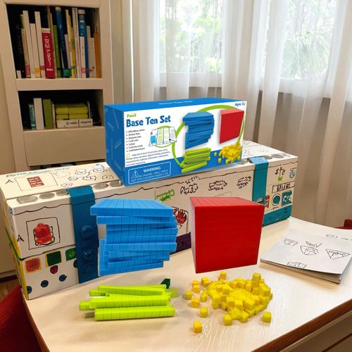 Paico Kids High Quality Eco-Friendly Plastic Base Ten Blocks Educational Teaching Tools for Math Toys Green Material