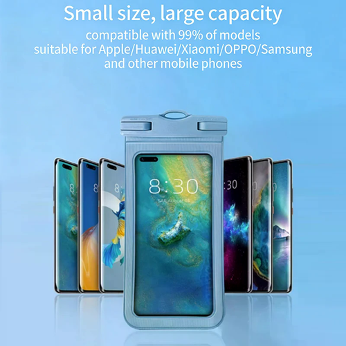Transparent Waterproof Phone Pouch Luminous Touchscreen Dry Bag with Seal Lock for Swimming Diving Hot Spring Rafting Phone Case
