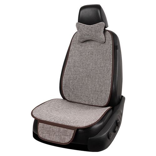 Cotton Linen Car Seat Cushion Breathable and Sweat-Absorbent Non-Slip One-Piece Back Cushion Seat Cover