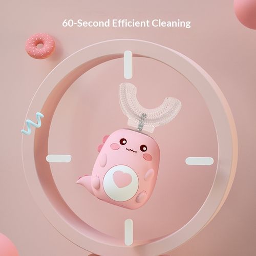 USB - Powered U - Shaped Electric Toothbrush for Kids 2 - 12 Years Old Soft Bristles Sonic Rechargeable LED Display