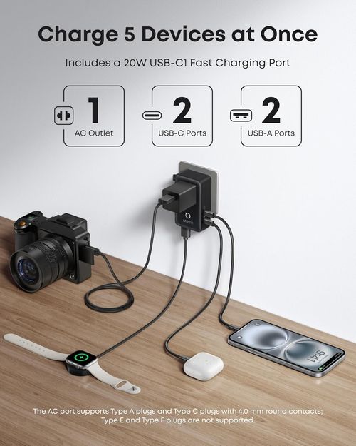Anker 5-Port Universal Travel Adapter | 20W Fast Charging 🌍