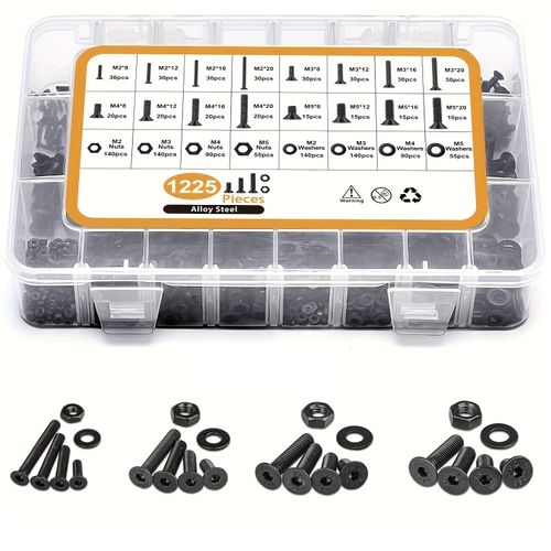 🔩 1225PCS Heavy Duty Screw Kit – One Box Has Everything!