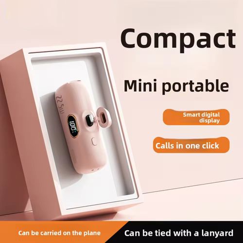 5000mAh Small Capsule Power Bank with Display - 22.5W Fast Charging Dual Type-C Portable Charger - Capsule Design for Travel