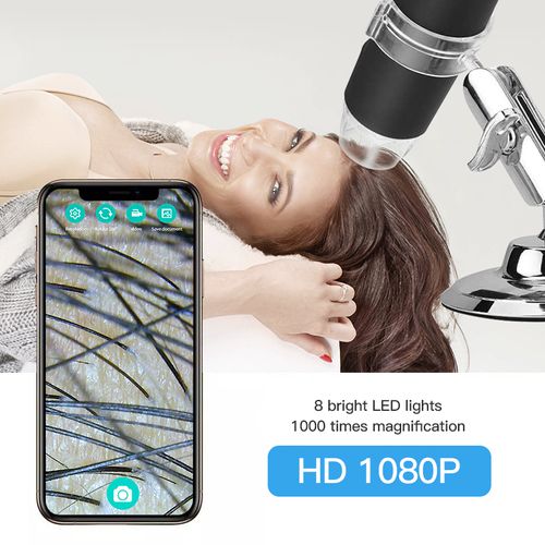 Portable Phone Digital Microscope 1000X Zoom Electron USB Microscope for Skin Examination Biological Observation