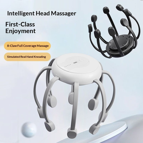 Octopus Head Massager with Wireless Working Structure, Has Lasting Battery Performance, Achieves Full Head Coverage