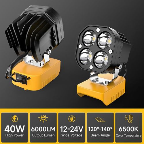 💡 40W Cordless LED Work Light – Brighten Any Job Site Instantly!