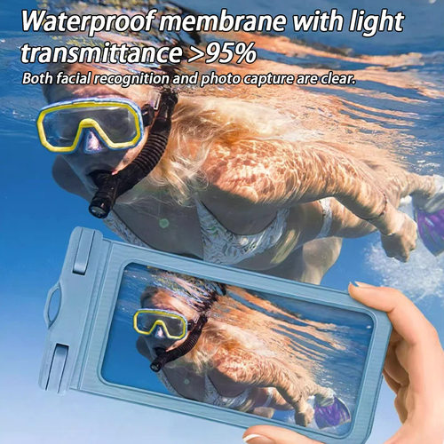 Transparent Waterproof Phone Pouch Luminous Touchscreen Dry Bag with Seal Lock for Swimming Diving Hot Spring Rafting Phone Case