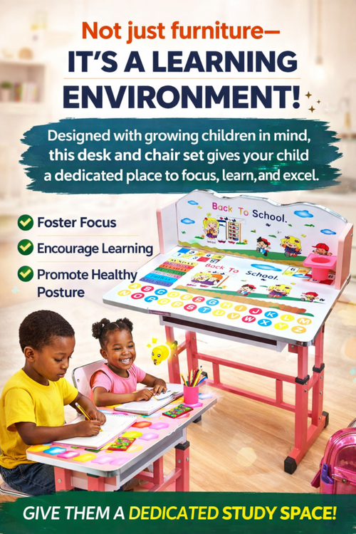 Kids Adjustable Study Desk & Chair Set | Perfect for Homework