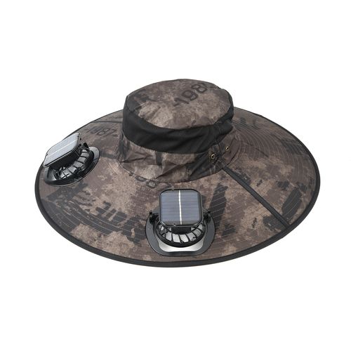 New Style Popular Cooling UV Protection Summer Outdoor Work Sun Protection Hat Solar Fan Hat With Two Solar Fans