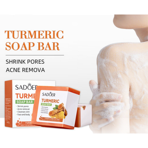 Buy 1 Get 1 Free Reduces Acne Fades Scars Smooth Cleansing Skin Brightening Soap for Dark Spots Natural Turmeric Handmade Soap Bar for Face Body