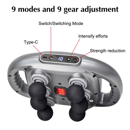 6 Heads Deep Tissue Massage Gun for Thighs Calves Arms Waist Back Buttocks Neck and Shoulders Relaxation Recover and Massage