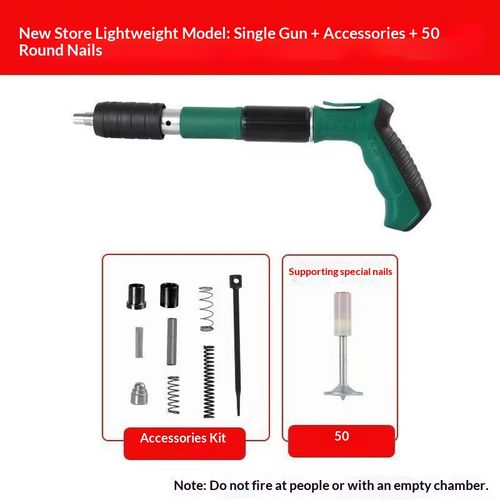 Manual Concrete Steel Nail Gun Kit + Free 200 Special Steel Nails