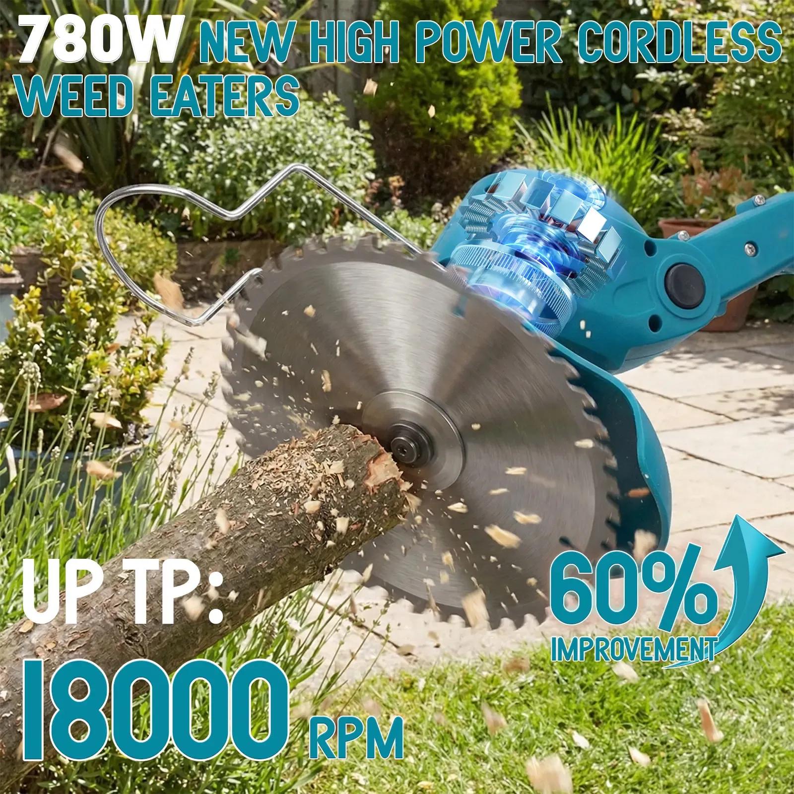 21V Cordless Grass Trimmer with Dual Batteries, Electric Weed Wacker for Garden Yard Farm Lawn Care