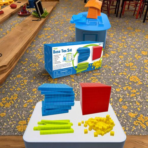 Paico Kids High Quality Eco-Friendly Plastic Base Ten Blocks Educational Teaching Tools for Math Toys Green Material