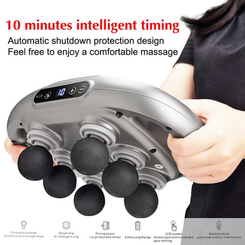 6 Heads Deep Tissue Massage Gun for Thighs Calves Arms Waist Back Buttocks Neck and Shoulders Relaxation Recover and Massage
