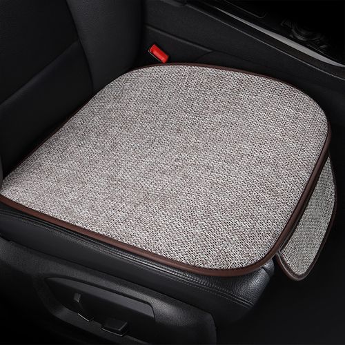 Cotton Linen Car Seat Cushion Breathable and Sweat-Absorbent Non-Slip One-Piece Back Cushion Seat Cover