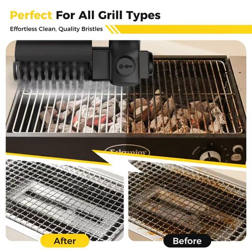 Electric BBQ Brush with Steel Wire and PP Plastic Handle for Cleaning BBQ Grills Heavy Grease Eco-Friendly