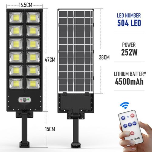 Solar Motion Sensor LED Street Lamp IP65 Waterproof DC Powered Remote Control Multi-Color Temperature High Efficiency Garden