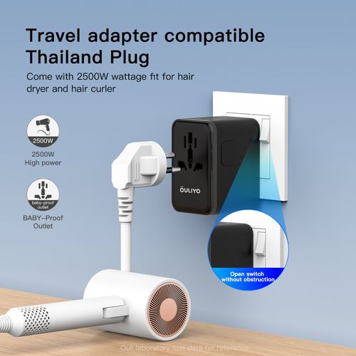 GaN 25W Universal Travel Adapter | 4 Ports, 180+ Countries 🌍