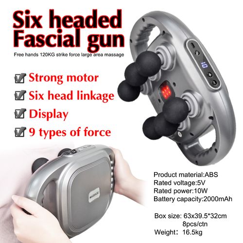6 Heads Deep Tissue Massage Gun for Thighs Calves Arms Waist Back Buttocks Neck and Shoulders Relaxation Recover and Massage