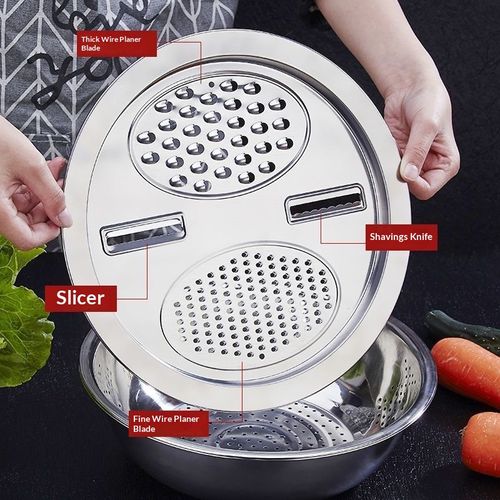 30cm Multifunctional Potato Shredder Manual Stainless Steel Vegetable Slicer Bowl Vegetable and Radish Grater Grating Tool