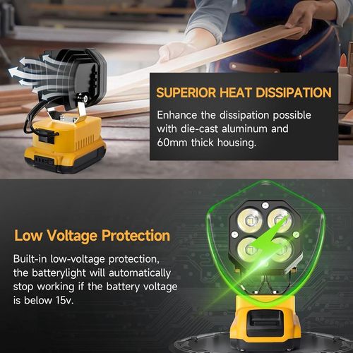 💡 40W Cordless LED Work Light – Brighten Any Job Site Instantly!
