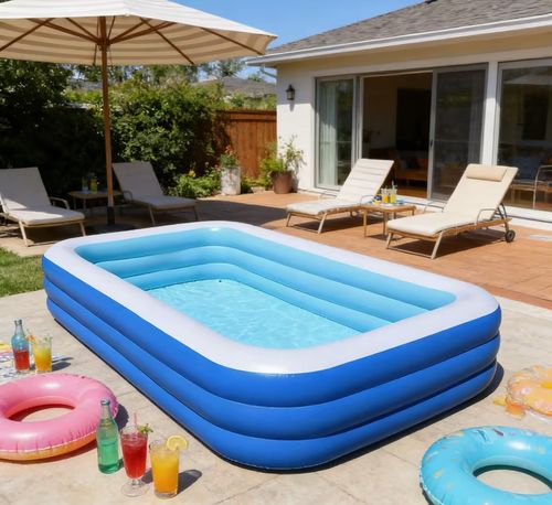 Kids Inflatable Swimming Pool 🏊 Summer Fun + Free Electric Air Pump