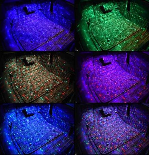 Car LED Atmosphere Strip Light RGB Starry DJ Music Ambient Sound Active Function Remote Voice Control Laser Interior Foot Lamp