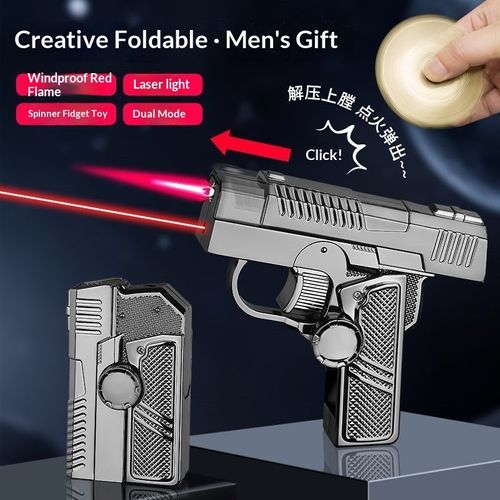 Multifunctional 5-in-1 Stackable Decompression Gyro Lighter Windproof Refillable Butane Fuel Personalized Gift