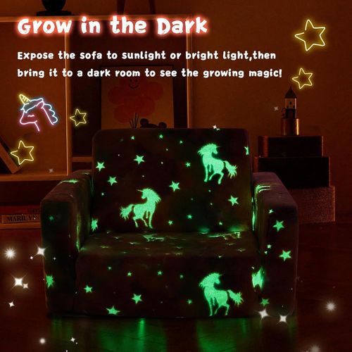 Indoor Toddler Soft Play Sofa Comfy 2-in-1 Soft Flannel Sofa Lounger Convertible Gift for Girls Boys
