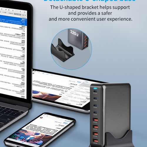 440W GaN Smart Charger Adapter USB PD3.0 SCP for UK for Smartphone Camera Tablet Home Desktop Mobile Phone 100W Output