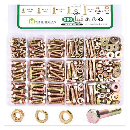 566Pcs Heavy Duty Bolts and Nuts Assortment Kit Screw Box Kit Screw Sets Packaging Boxes