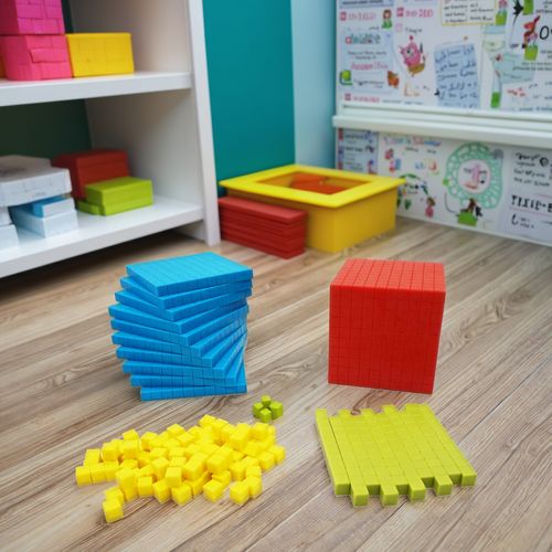 Paico Kids High Quality Eco-Friendly Plastic Base Ten Blocks Educational Teaching Tools for Math Toys Green Material