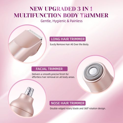 Electric Trimmer for Women Three Shaver for Facial Bikini Body Hair Removal Portable Mini Bikini Shaver for Household Use
