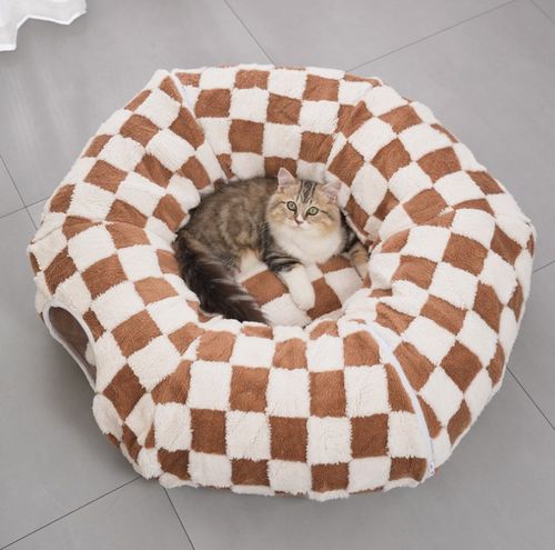 Circular Tunnel Cat Bed Cave S-shaped Design Fashion Modern Cartoon Style Removable Washable Soft Eco-Friendly Polyester