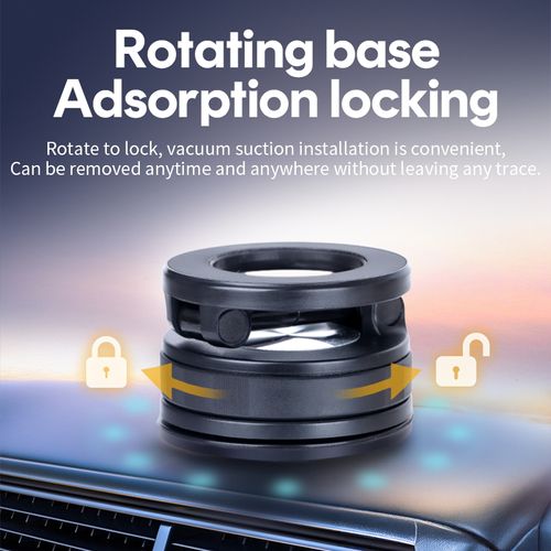 Folding Portable Phone Stand Holder Upgraded Vacuum Magnetic Base 360 Degree Rotating Adjustable for Car