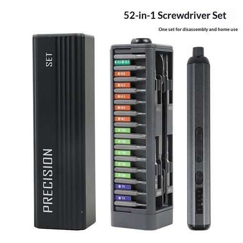 OEM 52-in-1 Rechargeable Lithium Battery Mini Precision Electric Screwdriver Set Plastic Magnetic Tip for Household Phone Laptop