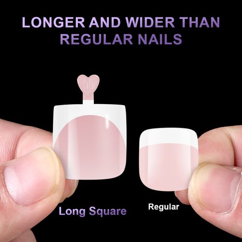 160pcs White French Tip Press on Toenails 16 Sizes Toenail Extended Square Gel Nail Tips