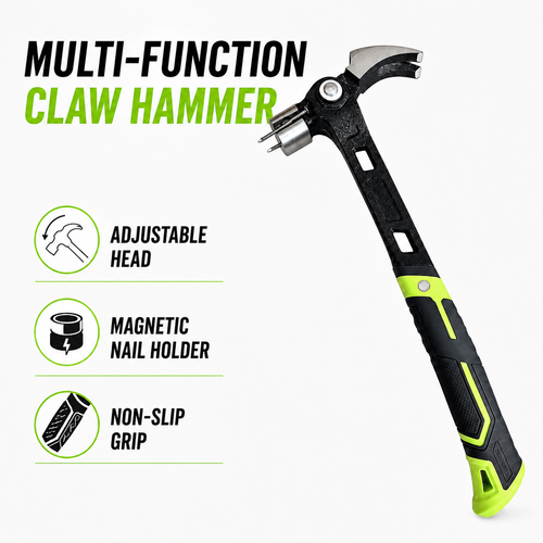 3-in-1 adjustable claw hammer