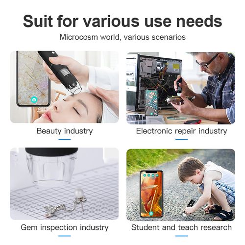 Portable Phone Digital Microscope 1000X Zoom Electron USB Microscope for Skin Examination Biological Observation