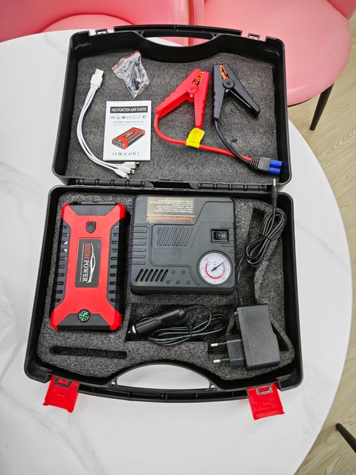 2026 Hot Sale 12V 400A 8000mAh 2-in-1 Car Jump Starter & Portable Air Compressor, Emergency Battery Booster Power Bank for Vehicle