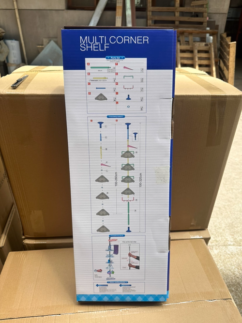 Hot Selling Wall Mounted Display 2.6m Wholesale Bathroom Shower Shelves Purposed Storage Rack Metal Corner Layer Shelf