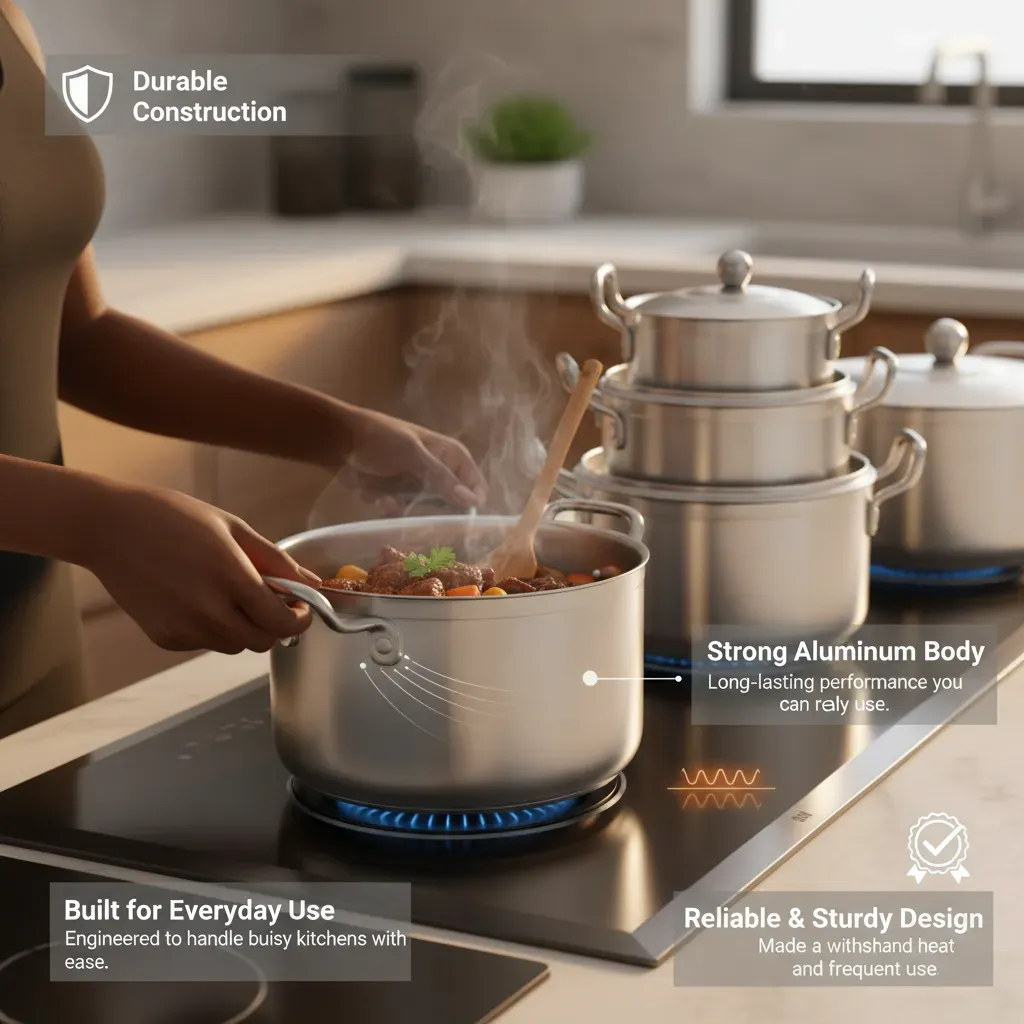 Premium 7-Piece Stainless Steel Pot Set – All Sizes You Need!