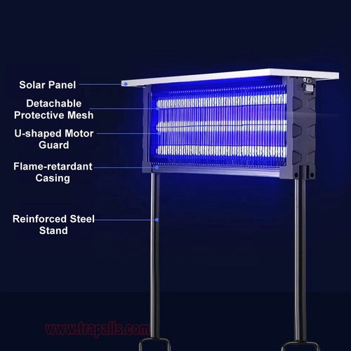 Outdoor Garden Waterproof Electric Fly Zapper Fly Insect Trap Solar Mosquito Killer Lamp
