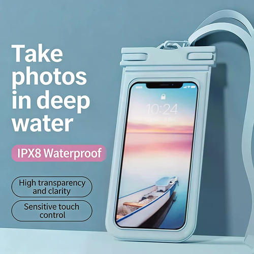 Transparent Waterproof Phone Pouch Luminous Touchscreen Dry Bag with Seal Lock for Swimming Diving Hot Spring Rafting Phone Case