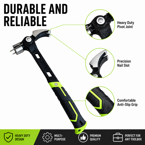 3-in-1 adjustable claw hammer