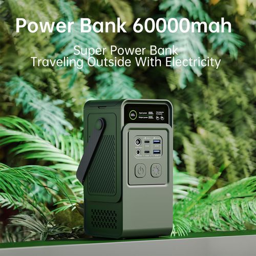 AP200L Large Capacity Lithium Iron Phosphate Battery Camping Power Supply 60000mAh Outdoor Backup Energy Storage Solar Powered