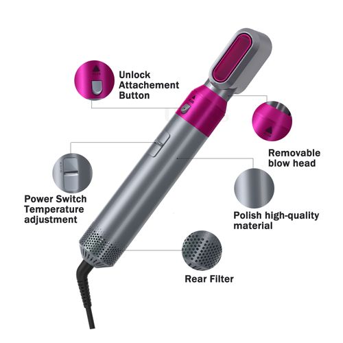 5 in 1 Hair Dryer Complete Styler Hair Curler Straightener Tools