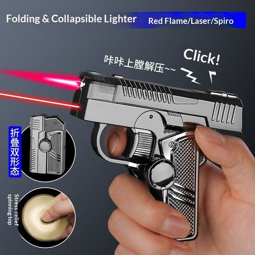 Multifunctional 5-in-1 Stackable Decompression Gyro Lighter Windproof Refillable Butane Fuel Personalized Gift